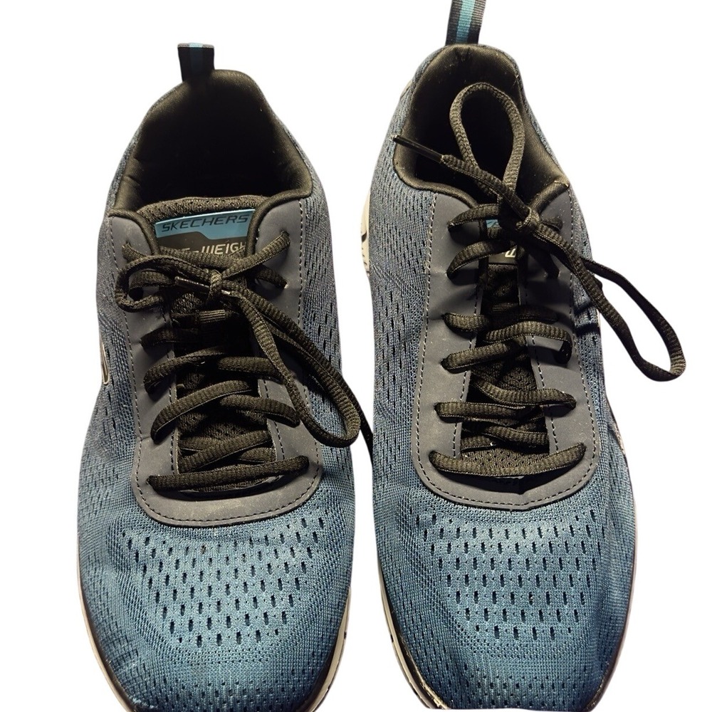 Skechers Lite-Weight Sneakers Mens 10.5 Blue‎ Athletic Shoes Memory Foam Workout